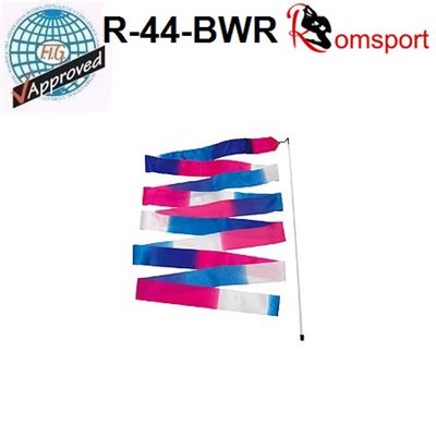 Romsports Multi-color (Blue x White x Red) Ribbon (6 m) & Stick (56 cm) Set R-44-BWR