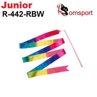 Romsport Ensemble Ruban Multi Arc-en-ciel (2 m) & Bâton (30 cm) R-442-RBW