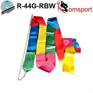 Romsports Arco iris Cinta (6 m) y Varilla con Agarre Rojo (60 cm) Conjunto R-44G-RBW